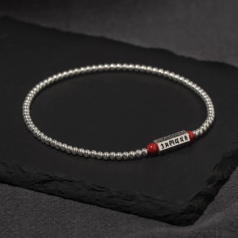 Buddha Stones Cinnabar Om Mani Padme Hum Wisdom Anklet Bracelet - image 1