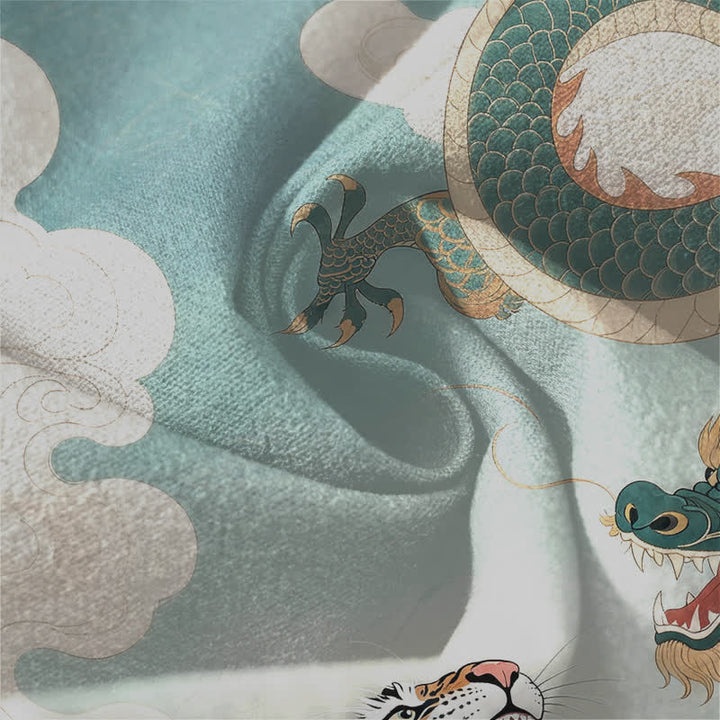 Buddha Stones Pure Cotton Tiger Dragon Landscape Pattern Drawstring Men's Tapered Pants With Pockets - image 13