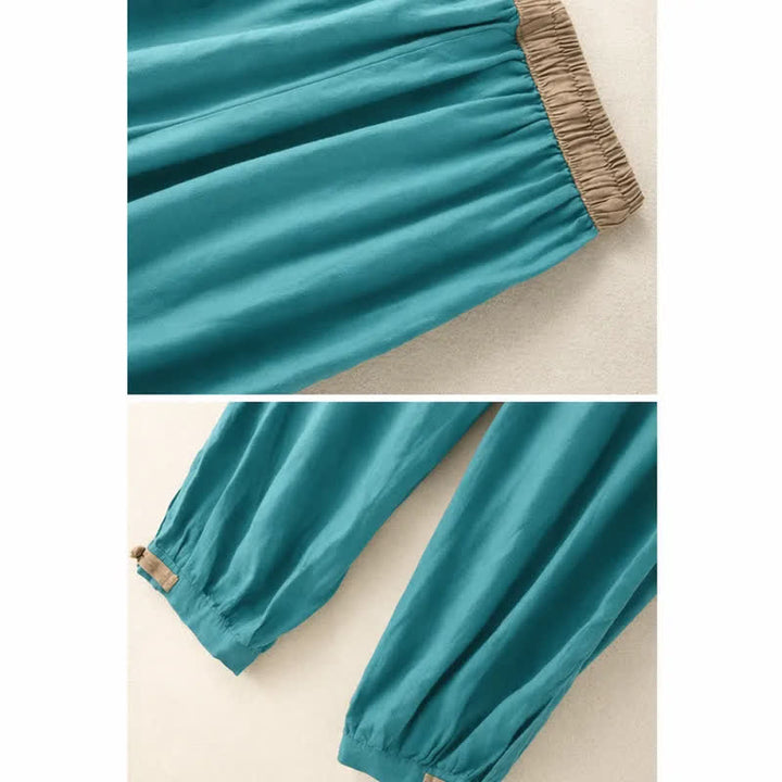 Buddha Stones Plain Cotton Drawstring Women's Harem Pants With Pockets - image 13