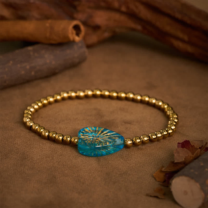 Buddha Stones Titanium Steel Liuli Heart Beaded Strength Bracelet - image 13