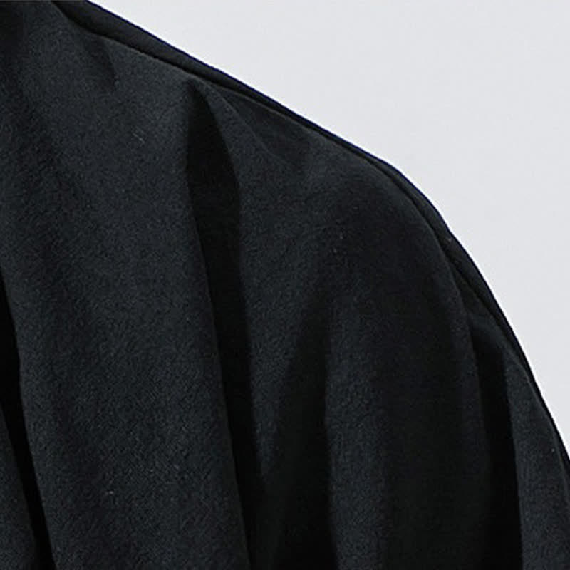 Buddha Stones Summer Casual Minimalist Drawstring Solid Elbow-Length Sleeve Men's Kimono - image 10