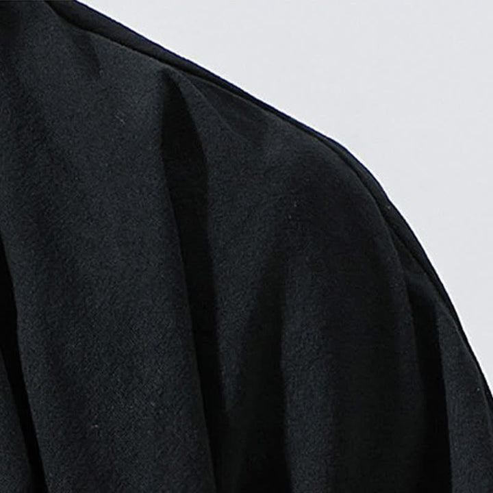 Buddha Stones Summer Casual Minimalist Drawstring Solid Elbow-Length Sleeve Men's Kimono - image 10