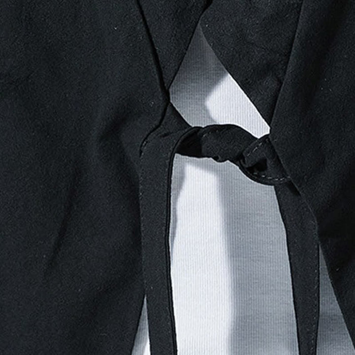 Buddha Stones Summer Casual Minimalist Drawstring Solid Elbow-Length Sleeve Men's Kimono - image 11