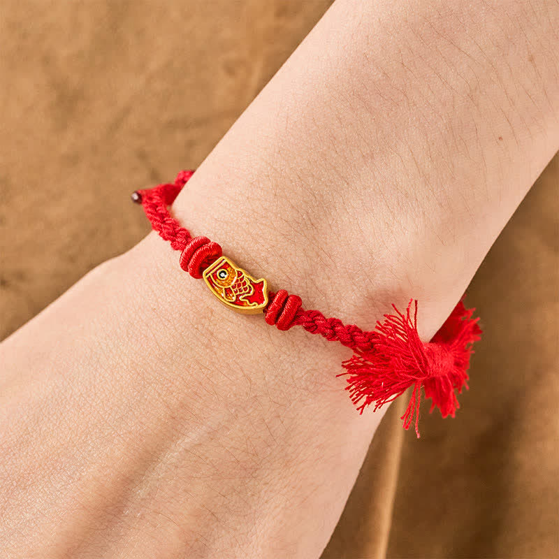 Buddha Stones Auspicious Red String Koi Fish Success Bracelet - image 14