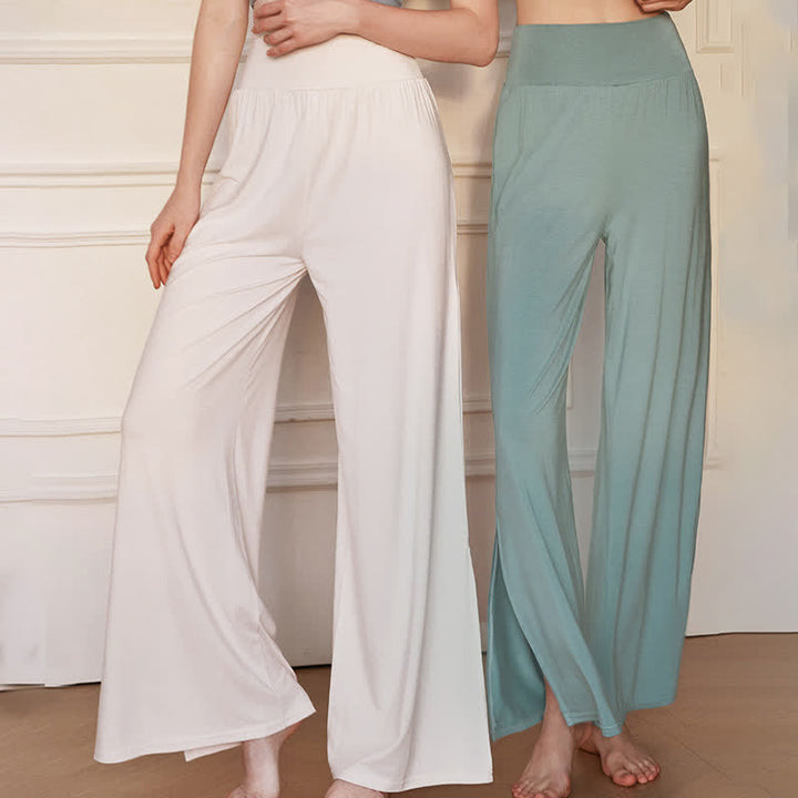 Buddha Stones Casual Plain High Waist Elastic Women's Wide Leg Pants - image 11