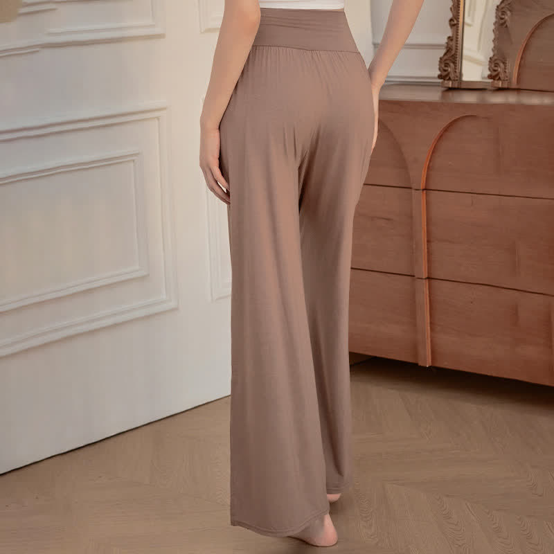 Buddha Stones Casual Plain High Waist Elastic Women's Wide Leg Pants - image 2