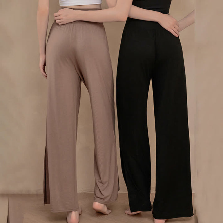 Buddha Stones Casual Plain High Waist Elastic Women's Wide Leg Pants - image 15