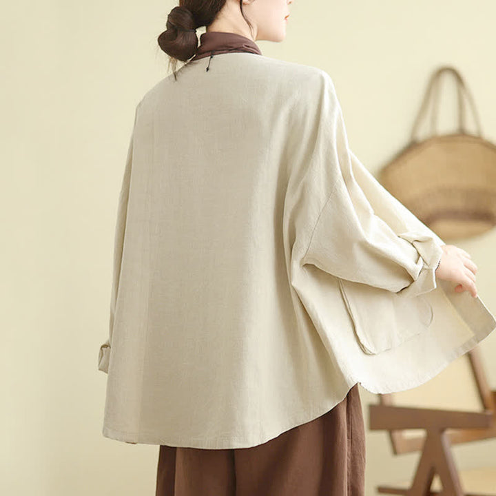 Buddha Stones Plain Design Long Sleeve Women's Jacket With Pockets - image 6