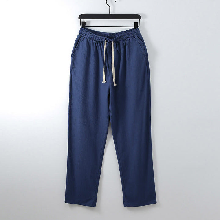 Buddha Stones Solid Color Cotton Linen Casual Loose Men's Pants With Pockets - RoyalBlue - US/UK/AU54，EU64 (9XL) - image 8