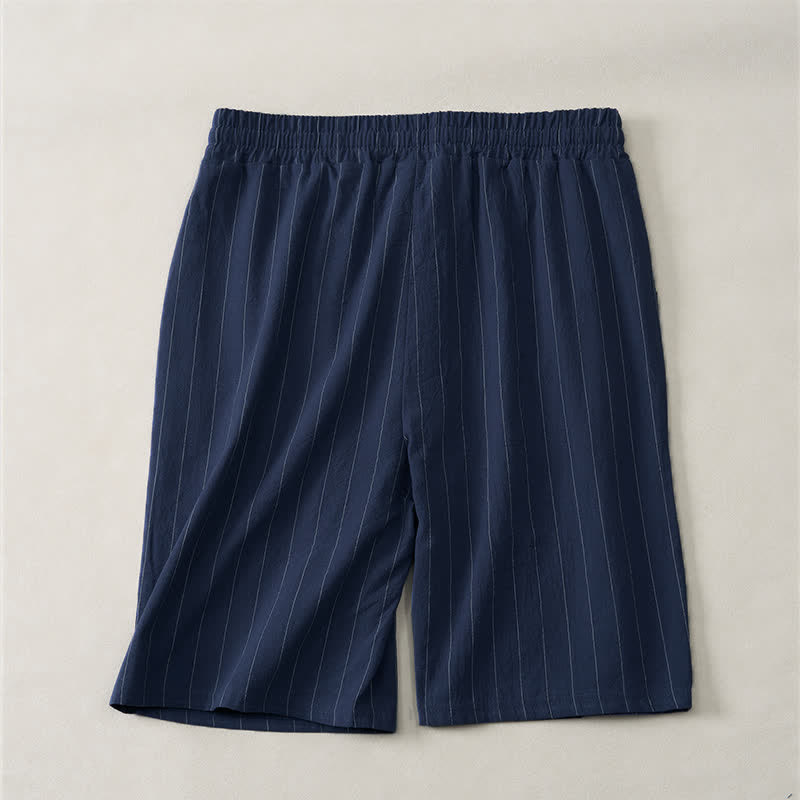Buddha Stones Summer Casual Drawstring Striped Men's Shorts With Pockets - image 1