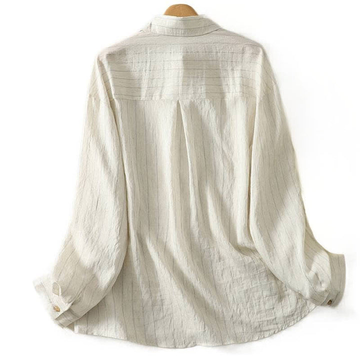 Buddha Stones Summer Casual Minimalist Button-Up Solid Women's Long Sleeve Shirts - image 1