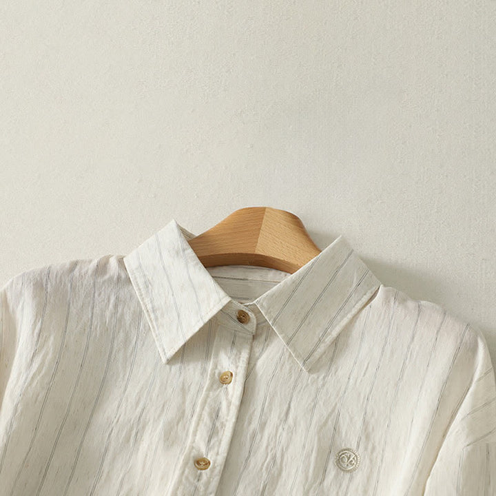Buddha Stones Summer Casual Minimalist Button-Up Solid Women's Long Sleeve Shirts - image 2