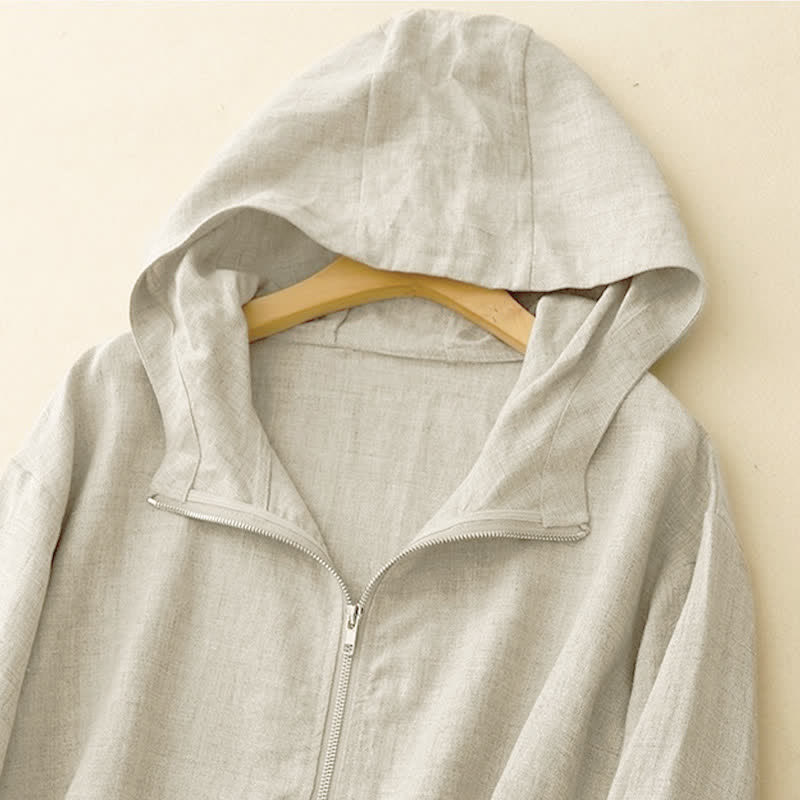 Buddha Stones Summer Casual Minimalist Drawstring Solid Women's Long Sleeve Shirts With Pocket - image 2
