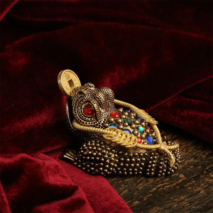Buddha Stones Brass Three Legged Money Frog Wealth & Fortune Symbol - image 8