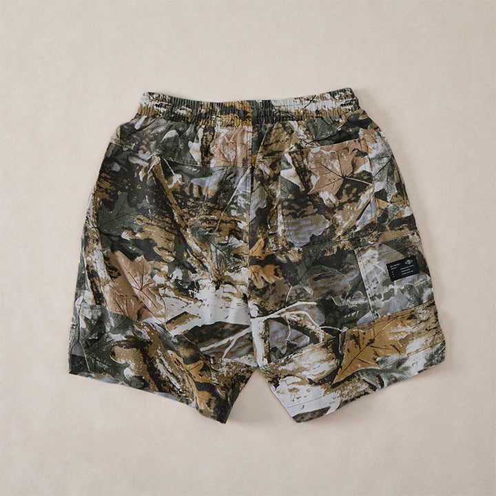 Buddha Stones Summer Casual Athletic Drawstring Camouflage Leaves Cotton Ramie Men's Shorts With Pockets - image 11