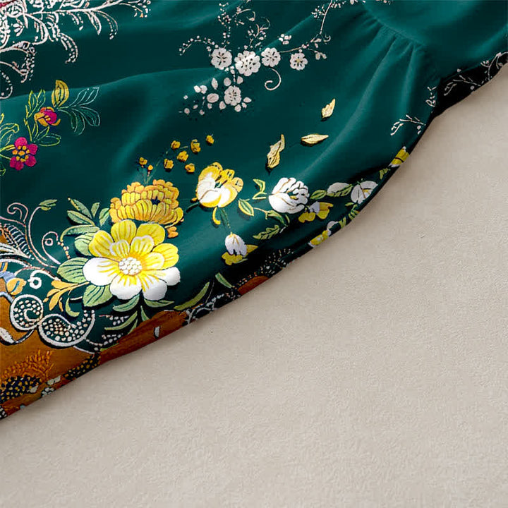 Buddha Stones Summer Casual Vintage Floral Medallions Leaves Pattern Women's Summer Sleeveless Midi Dress With Pockets - image 2