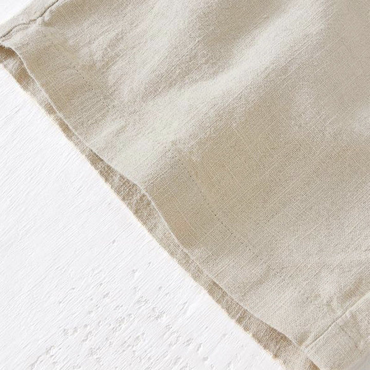 Buddha Stones Summer Solid Color Drawstring Elastic Waist Men's Ramie Linen Cotton Shorts With Pockets - image 4