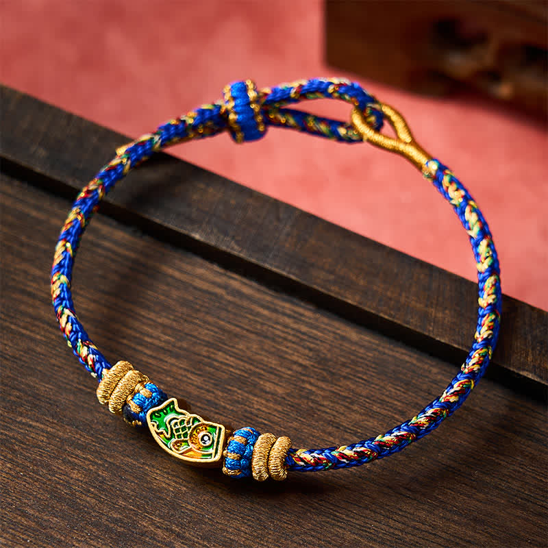Buddha Stones Hand-Woven String Koi Fish Strength Rope Bracelet - image 16