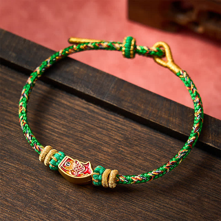 Buddha Stones Hand-Woven String Koi Fish Strength Rope Bracelet - image 1
