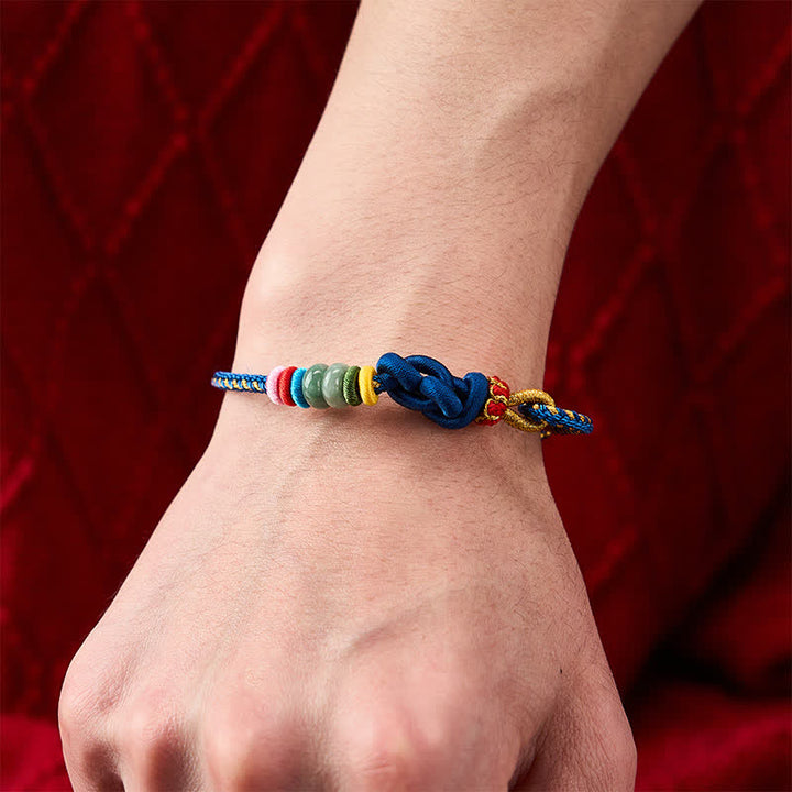 Buddha Stones Hand-Woven Chinese Knotting Luck Jade String Bracelet - image 13