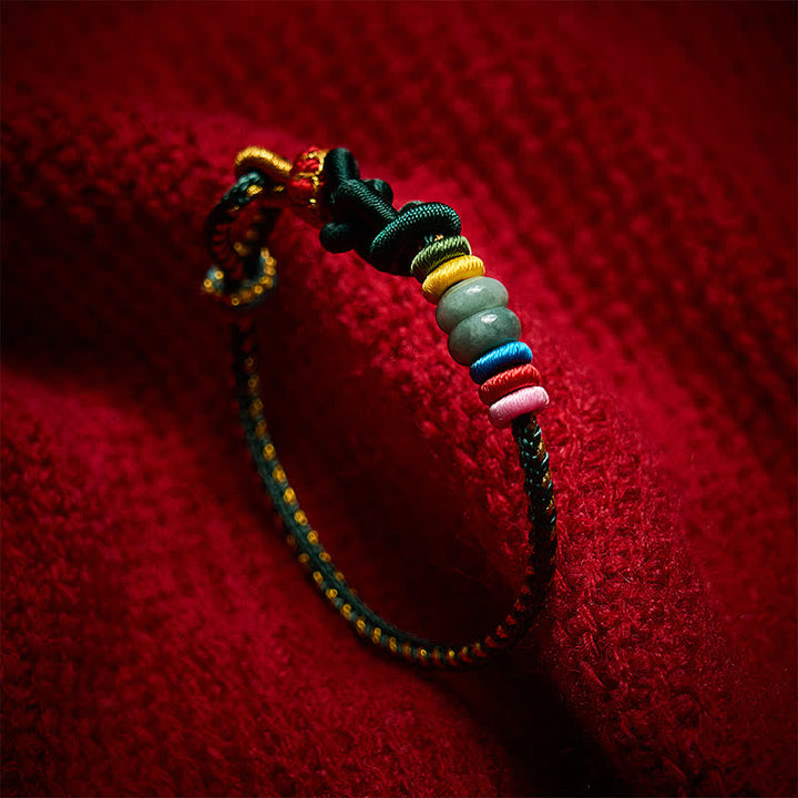 Buddha Stones Hand-Woven Chinese Knotting Luck Jade String Bracelet - image 17