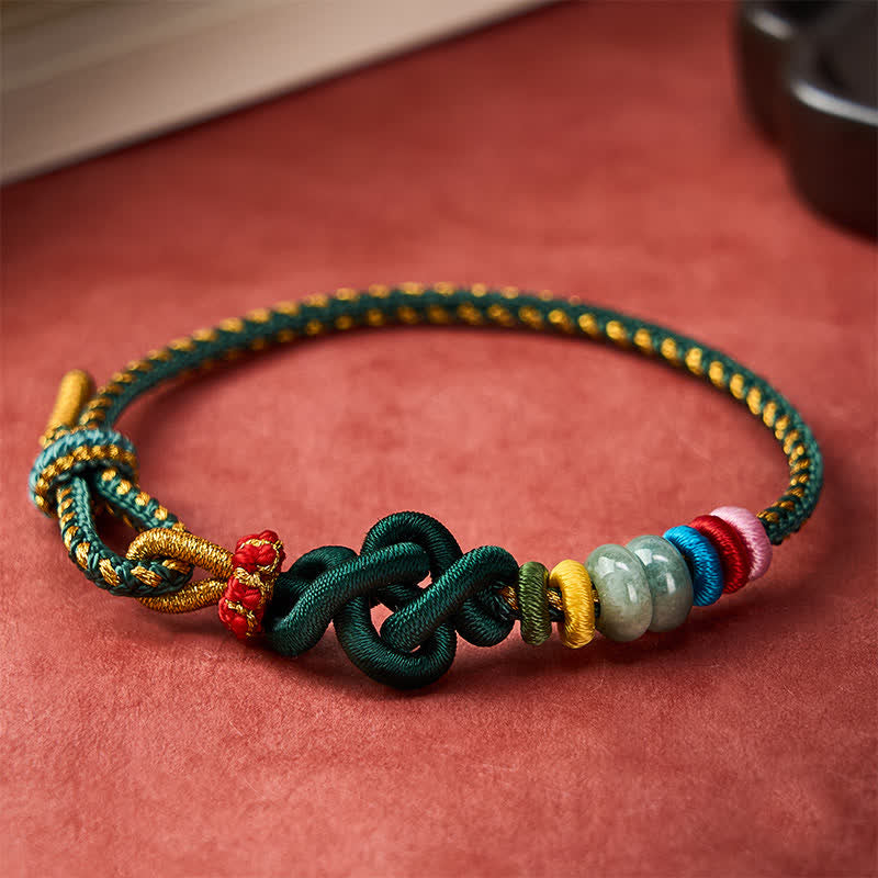 Buddha Stones Hand-Woven Chinese Knotting Luck Jade String Bracelet - image 16