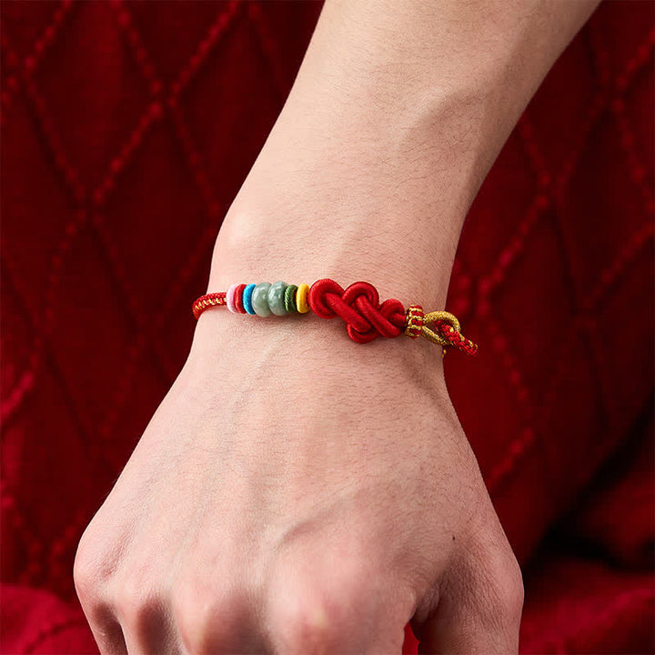 Buddha Stones Hand-Woven Chinese Knotting Luck Jade String Bracelet - image 4