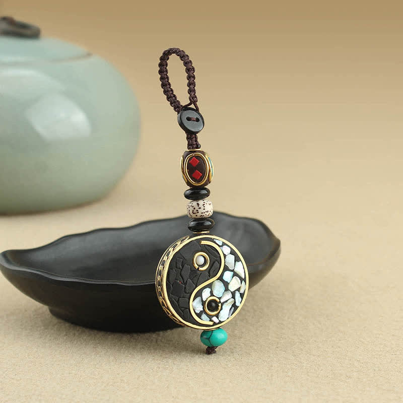 Buddha Stones Wenge Wood Yin Yang Pendant Harmony Keychains - Yin Yang(Balance ♥ Harmony) - image 0