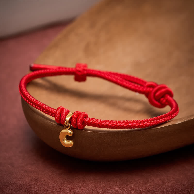 Buddha Stones Titanium Steel Letter Red String Faith Bracelet - image 18