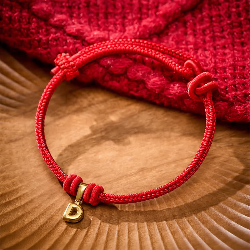 Buddha Stones Titanium Steel Letter Red String Faith Bracelet - image 21
