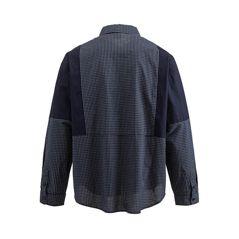 Buddha Stones Spring Fall Vintage Button-Up Plaid Men's Long Sleeve Shirts With Pocket - image 7