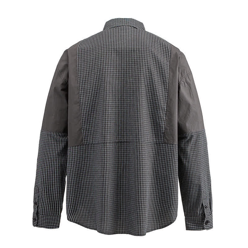 Buddha Stones Spring Fall Vintage Button-Up Plaid Men's Long Sleeve Shirts With Pocket - image 11