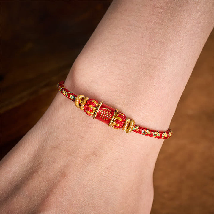 Buddha Stones Fu Character Red String Fortune Bracelet - image 4