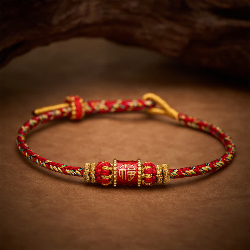 Buddha Stones Fu Character Red String Fortune Bracelet - image 3