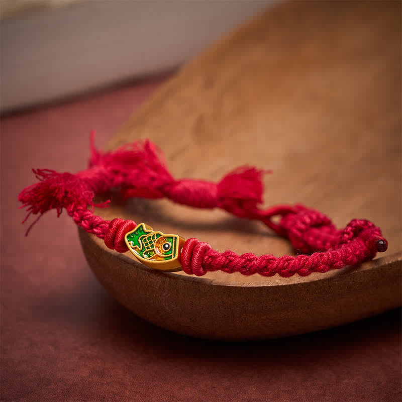 Buddha Stones Auspicious Red String Koi Fish Success Bracelet - image 5