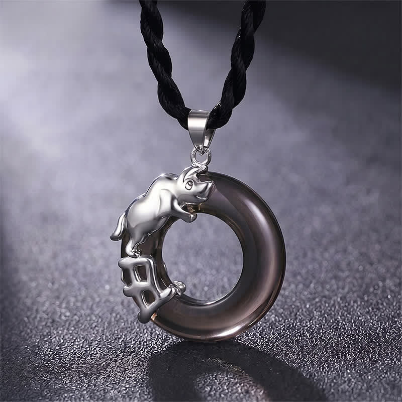 Buddha Stones Chinese Zodiac Peace Buckle Fortune Pendant Necklace - Ox - image 4