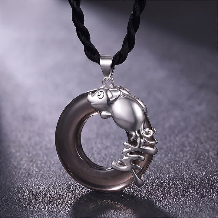 Buddha Stones Chinese Zodiac Peace Buckle Fortune Pendant Necklace - Pig - image 17