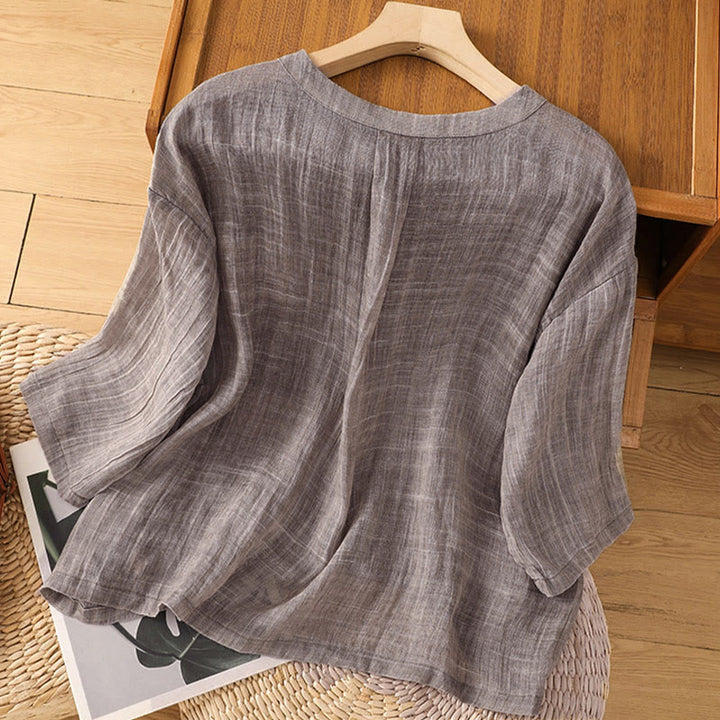 Buddha Stones Casual Summer Plain Crew Neck Women's Three Quarter Sleeve T-Shirt - image 17