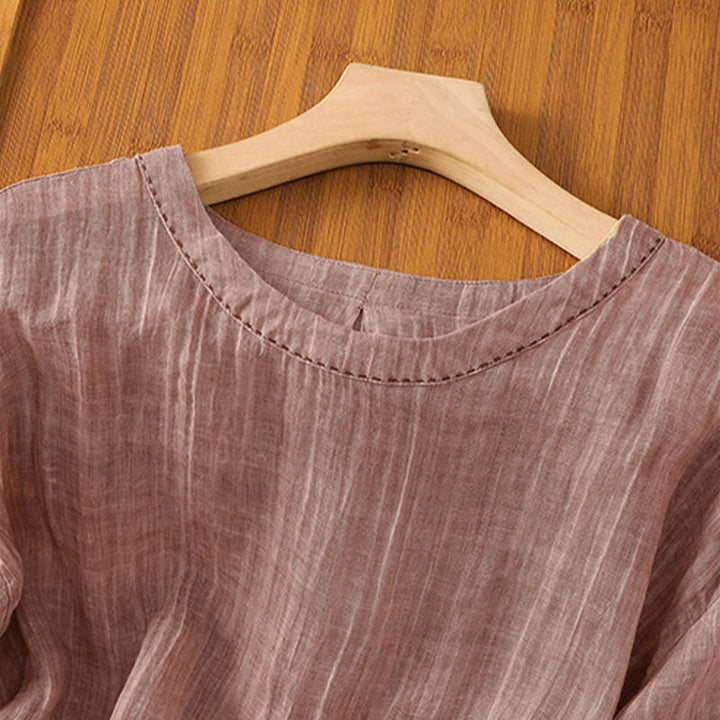 Buddha Stones Casual Summer Plain Crew Neck Women's Three Quarter Sleeve T-Shirt - image 26