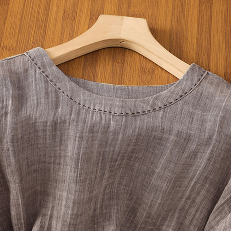 Buddha Stones Casual Summer Plain Crew Neck Women's Three Quarter Sleeve T-Shirt - image 18