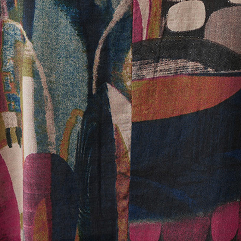 Buddha Stones Colorful Graphics Midi Dress Half Sleeve Tunic Dress With Pockets - image 10