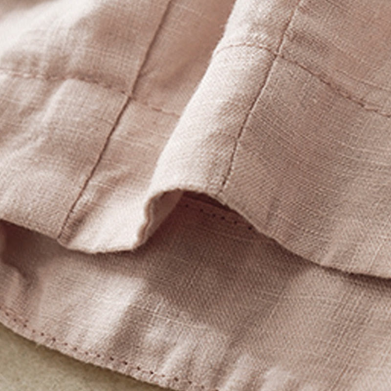 Buddha Stones Casual Plain Cropped Pants Women's Linen Harem Pants With Pockets - image 26