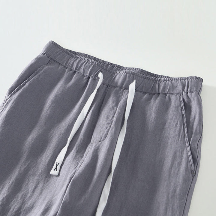 Buddha Stones Fall Solid Drawstring Elastic Waist Men's Linen Ankle-Length Pants With Pockets - image 16