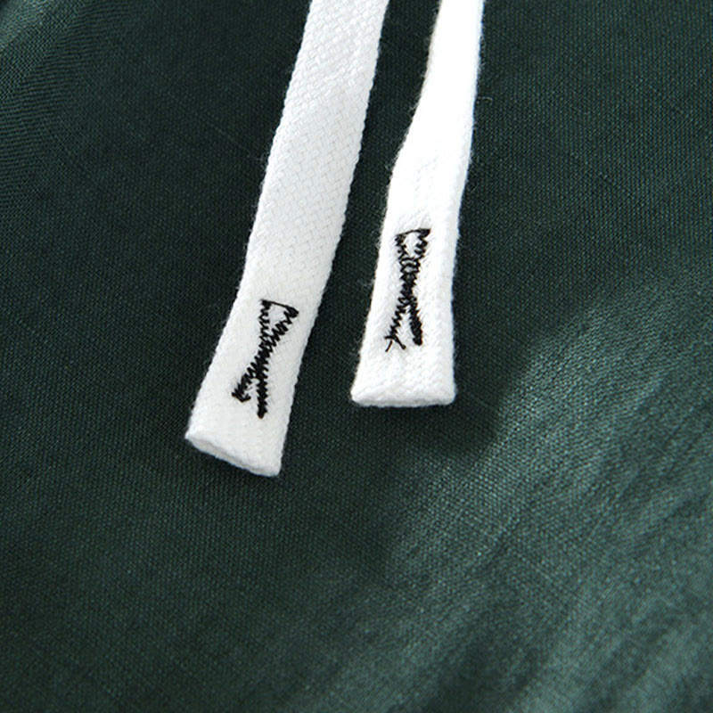 Buddha Stones Fall Solid Drawstring Elastic Waist Men's Linen Ankle-Length Pants With Pockets - image 27