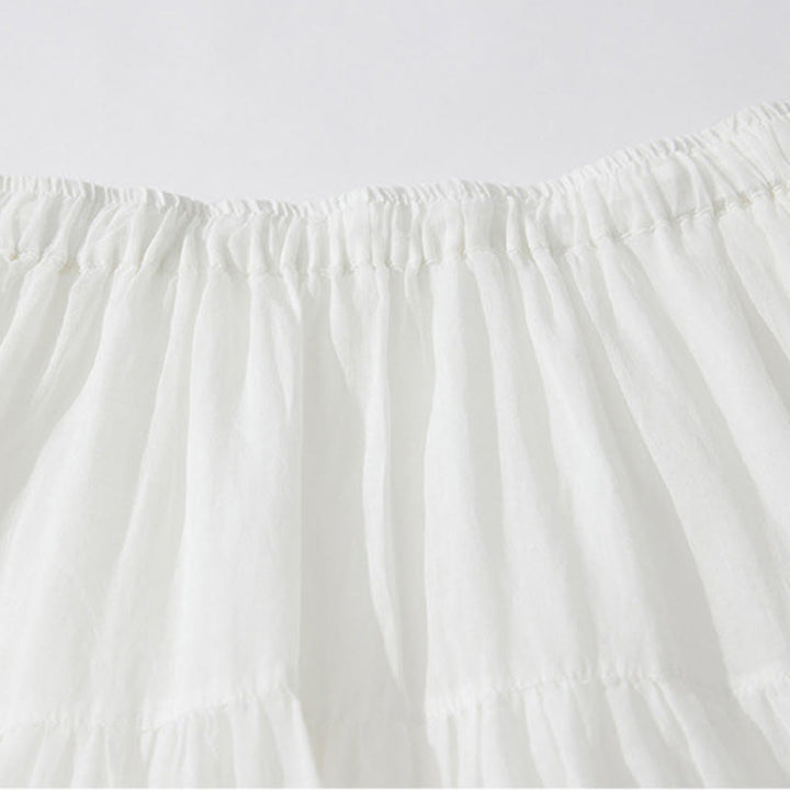 Buddha Stones Embroidery Hollow Design A-line Drawstring High Waist Women's Skirt With Pockets - image 11