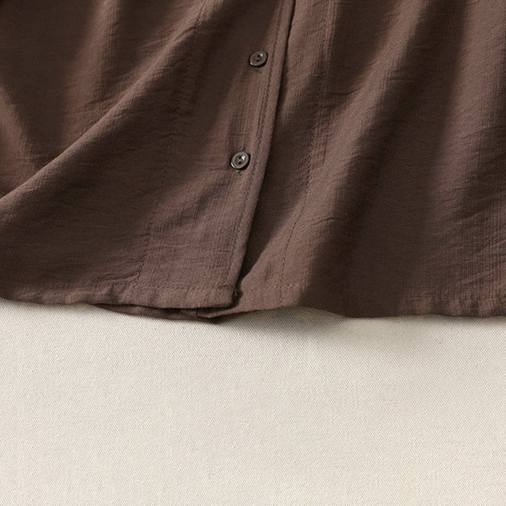 Buddha Stones Summer Casual Minimalist Button-Up Solid Women's Long Sleeve Shirts - image 19