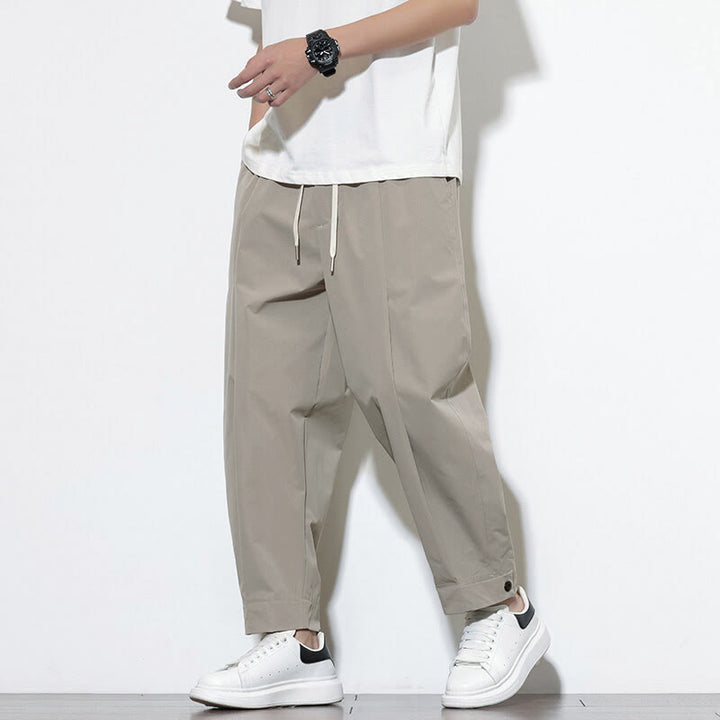 Buddha Stones Casual Solid Color Drawstring Men's Harem Pants With Pockets - image 7