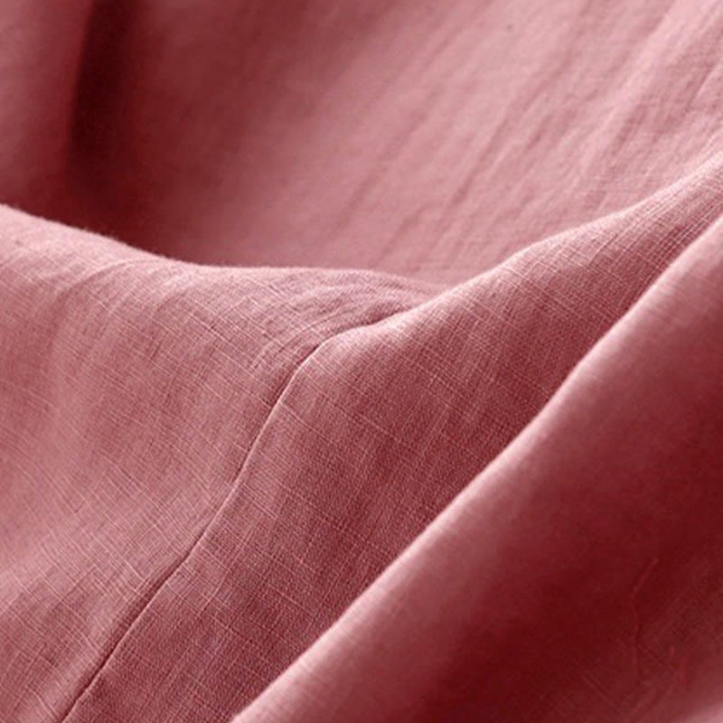 Buddha Stones Summer Daily Casual Pure Color Crew Neck Simple Design Sleeveless Midi Dress With Pockets - image 4
