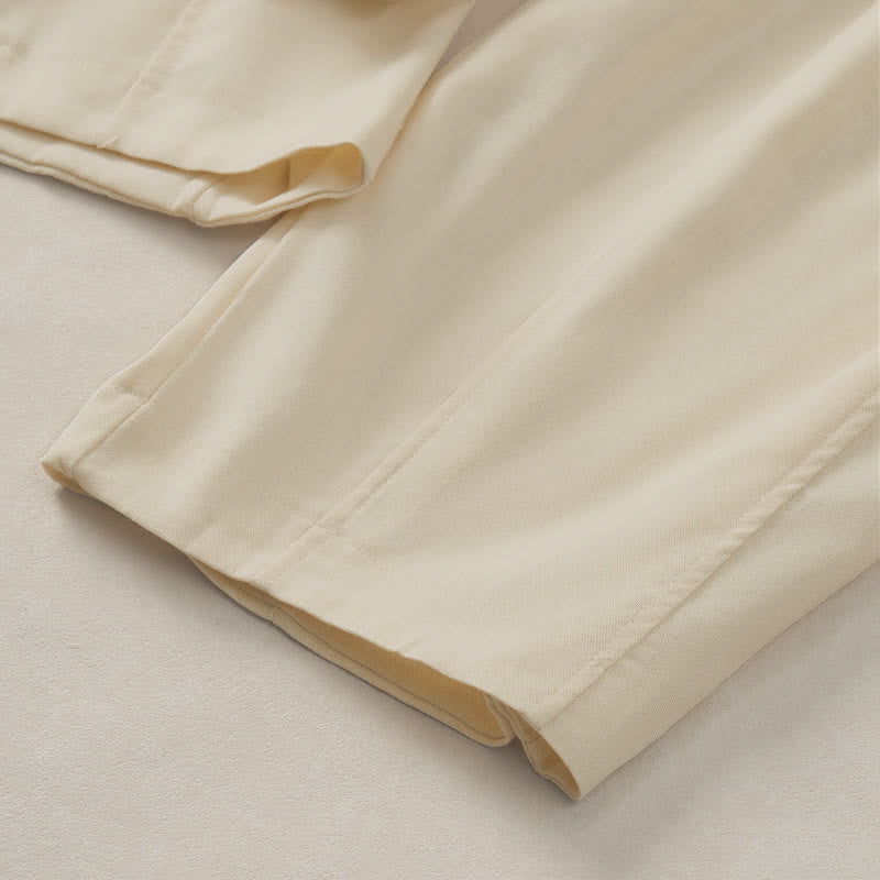 Buddha Stones Summer Casual Simple Drawstring Solid Cotton Linen Cropped Pants Women's Harem Pants With Pocket - image 6