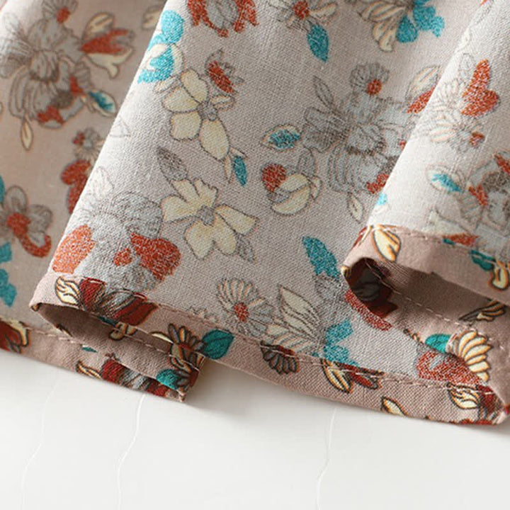 Buddha Stones Spring Summer Vintage Elegant Button-Up Floral Women's Long Sleeve DressWith Pockets - image 9